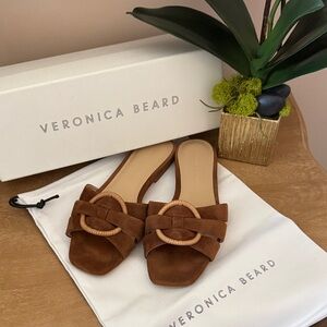 Veronica Beard Suede Flat Sandals